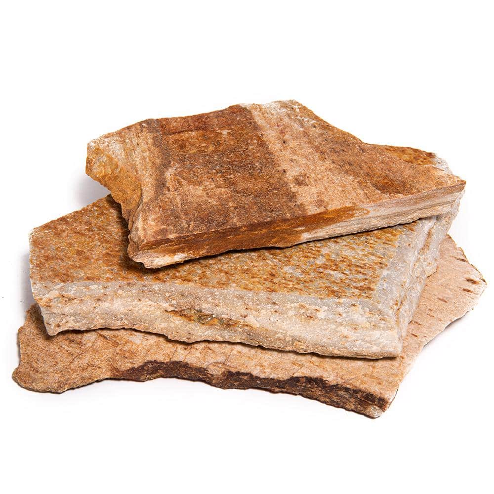Southwest Boulder & Stone 16 in. x 12 in. x 2 in. 120 sq. ft. Salmon Red Natural Flagstone for Landscape, Gardens and Pathways