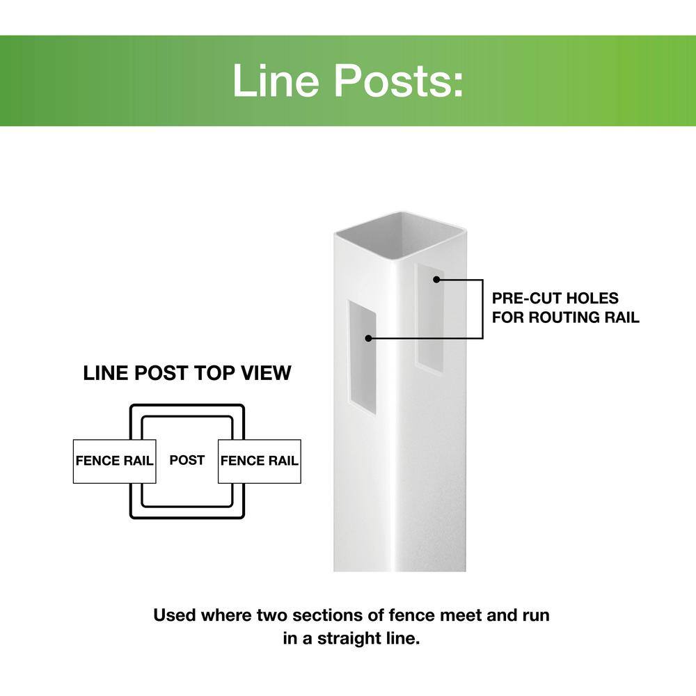Barrette Outdoor Living Horizontal Fence 5 in. x 5 in. x 108 in. Sand Vinyl Line Post
