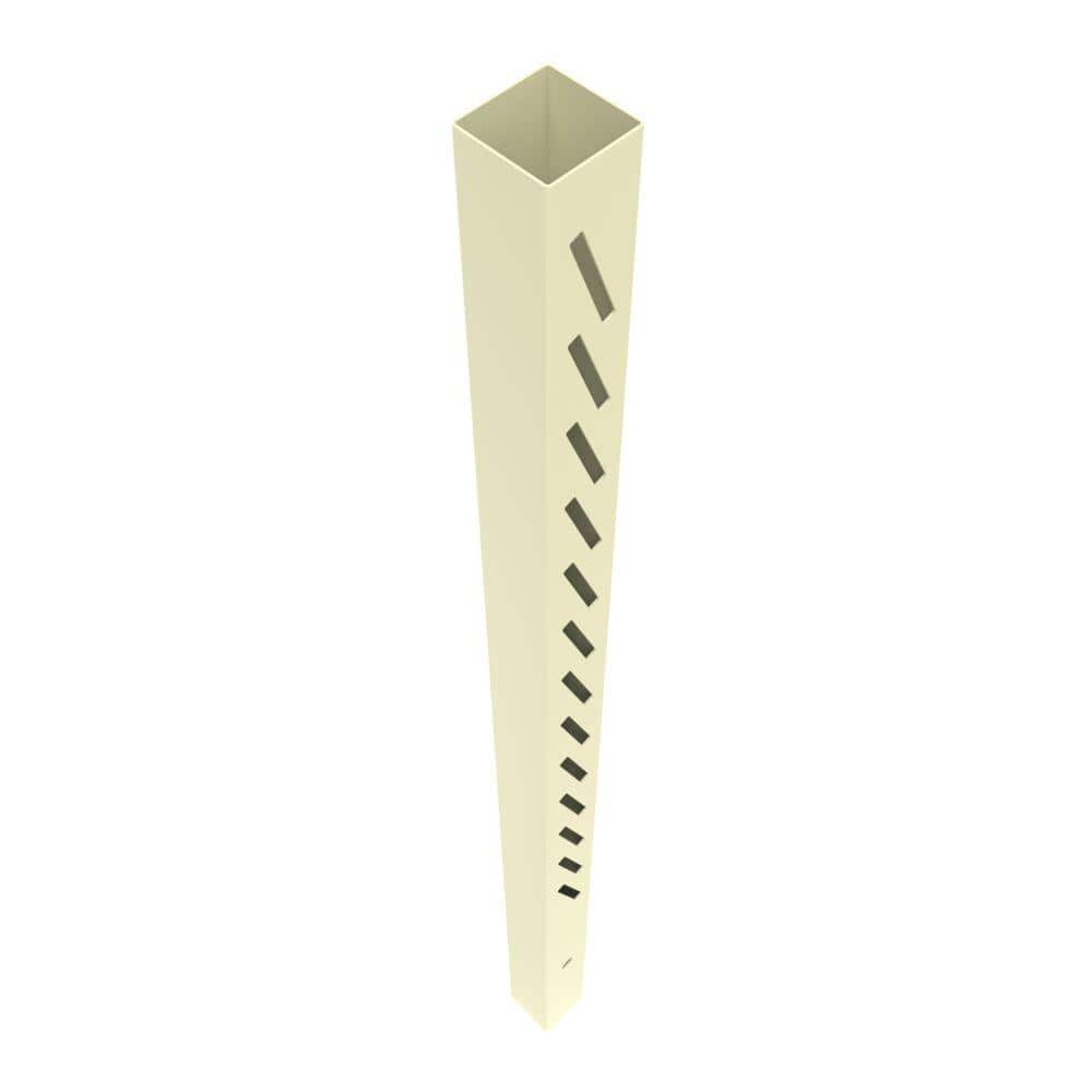 Barrette Outdoor Living Louvered Sand 5 in. x 5 in. x 102 in. Right End/Gate Vinyl Fence Post