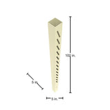 Barrette Outdoor Living Louvered Sand Vinyl Fence Post - Right End/Gate, 5x5x102 in.