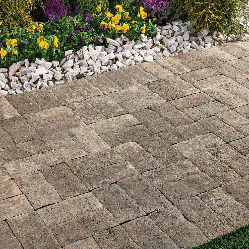 Pavestone Clayton 7 in. L x 3.5 in. W x 1.77 in. H Sand/Brown/Charcoal Blend Concrete Paver