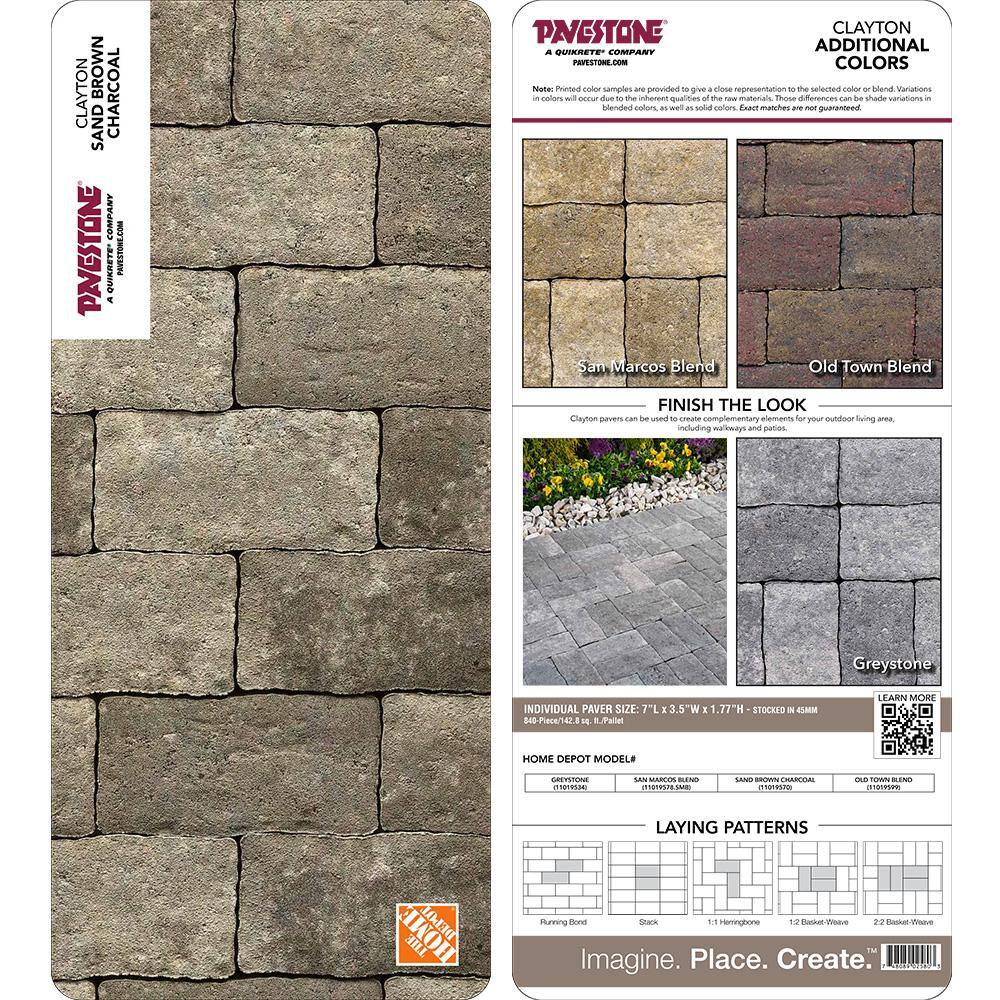 Pavestone Paper Sample Only of Clayton 3.5 in. W x 7 in. L x 1.77 in. H Sand/Brown/Charcoal Blend Concrete Paver (1-Piece)