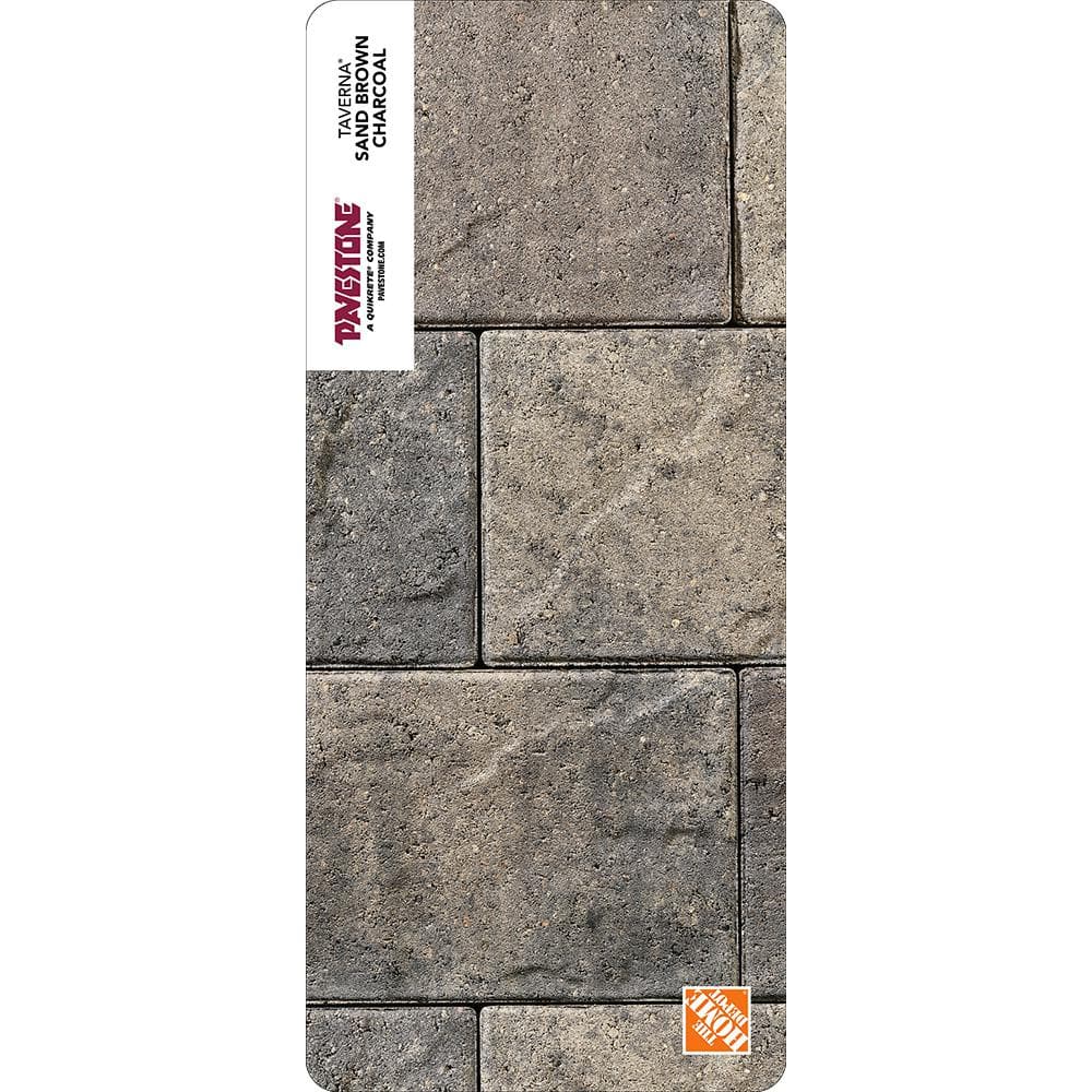 Pavestone Paper Sample Only of Taverna Rec 11.81 in. L x 7.87 in. W x 50 mm H Sand Brown Charcoal Concrete Paver (1-Piece)