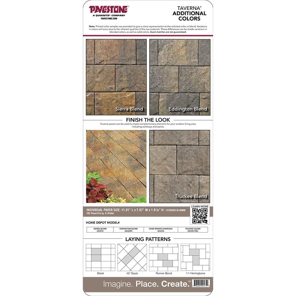 Pavestone Paper Sample Only of Taverna Rec 11.81 in. L x 7.87 in. W x 50 mm H Sand Brown Charcoal Concrete Paver (1-Piece)