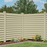 Louvered 6 in. x 6 in. Sand Vinyl Pyramid Fence Post Top