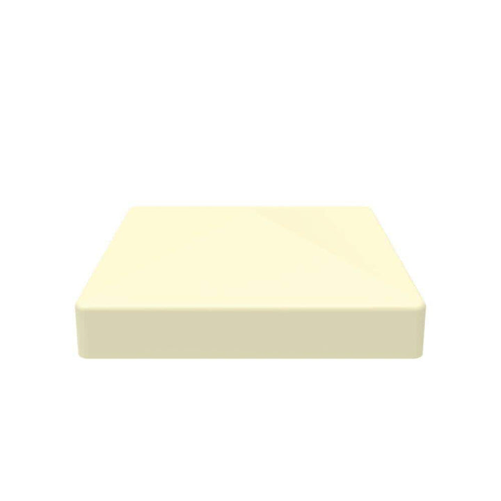 Louvered 6 in. x 6 in. Sand Vinyl Pyramid Fence Post Top