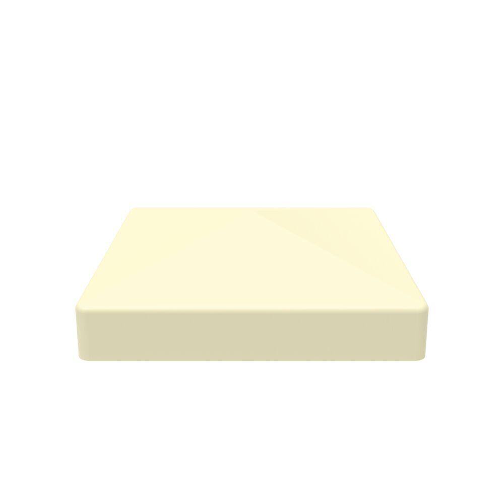 Louvered 6 in. x 6 in. Sand Vinyl Pyramid Fence Post Top