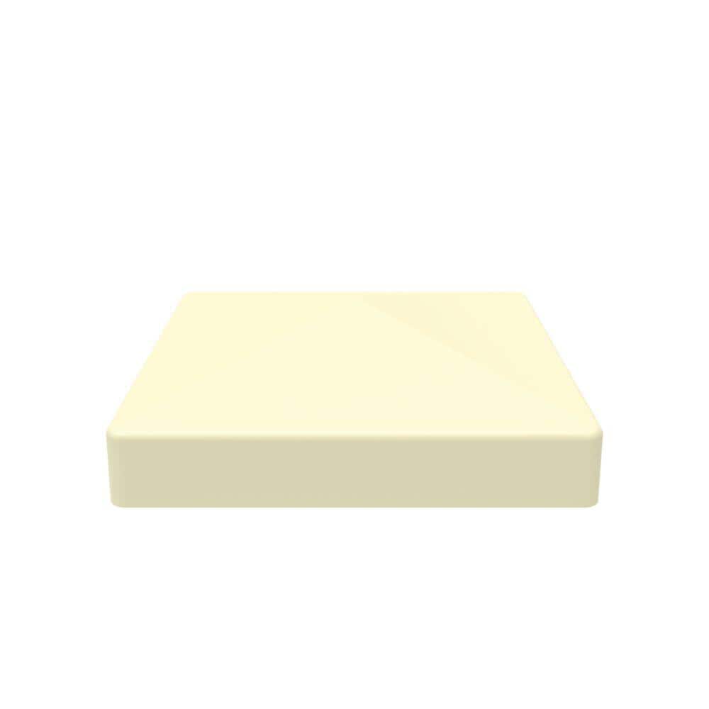 Louvered 6 in. x 6 in. Sand Vinyl Pyramid Fence Post Top