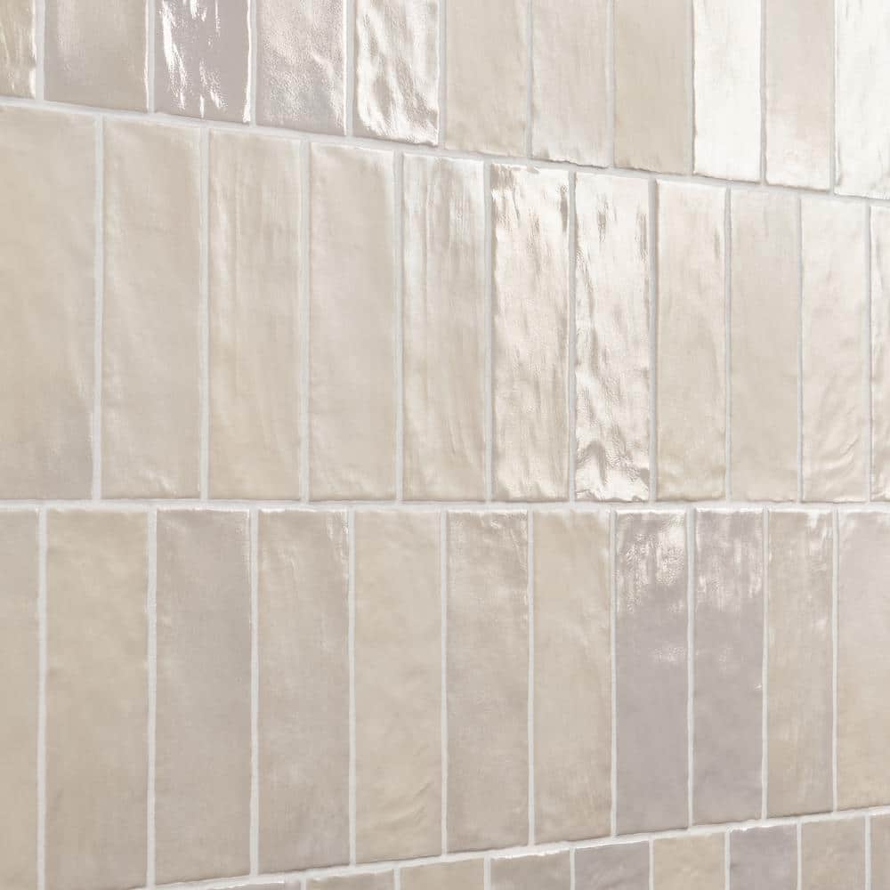 Ivy Hill Tile Amagansett Cream 2 in. x 8 in. 9 mm Satin Ceramic Wall Tile (5.38 sq. ft. / case)