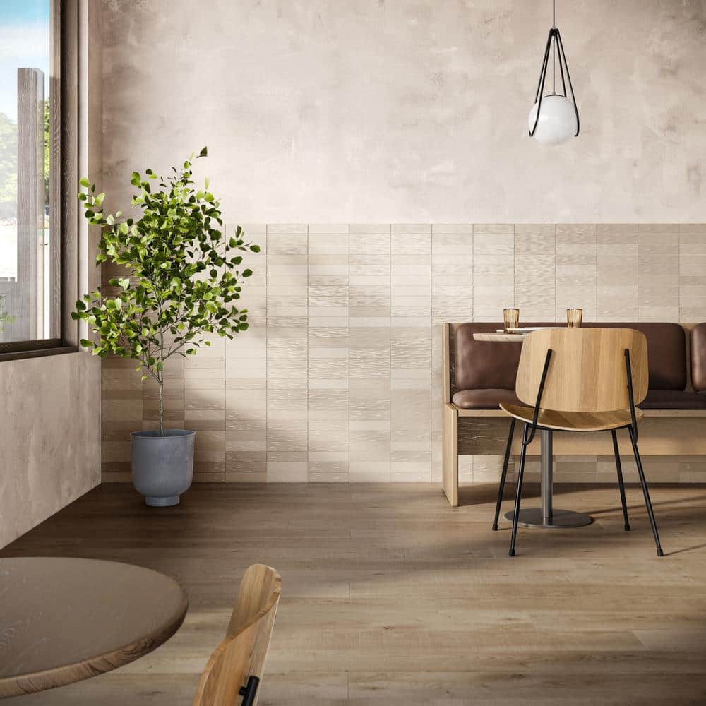 Ivy Hill Tile Amagansett Cream 2 in. x 8 in. 9 mm Satin Ceramic Wall Tile (5.38 sq. ft. / case)