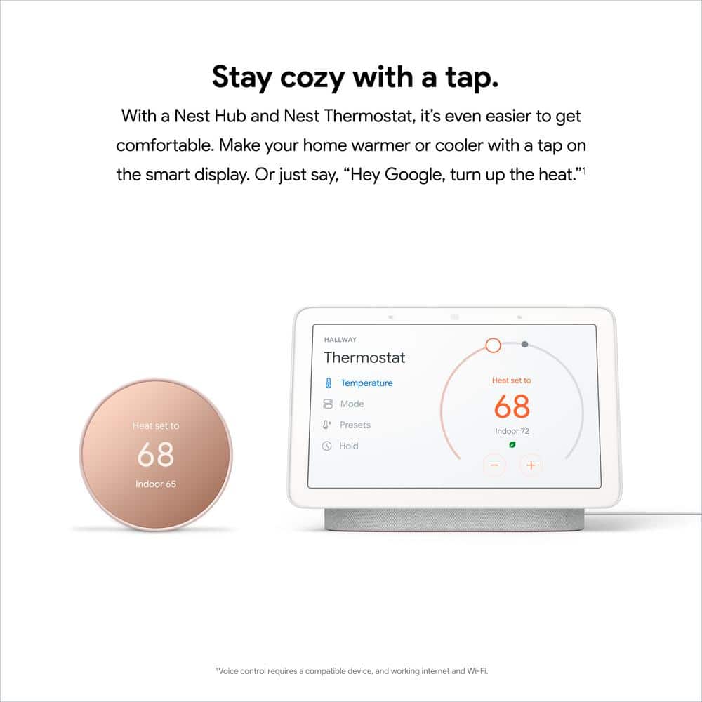 Google Nest Thermostat - Smart Programmable Wi-Fi Thermostat - Sand