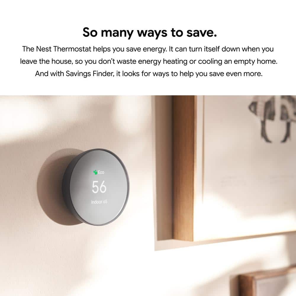 Google Nest Thermostat - Smart Programmable Wi-Fi Thermostat - Sand