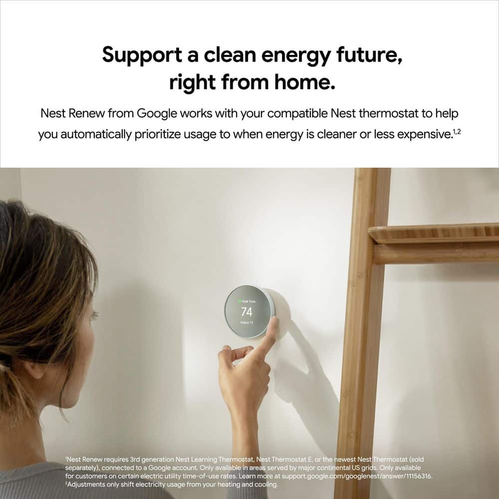 Google Nest Thermostat - Smart Programmable Wi-Fi Thermostat - Sand