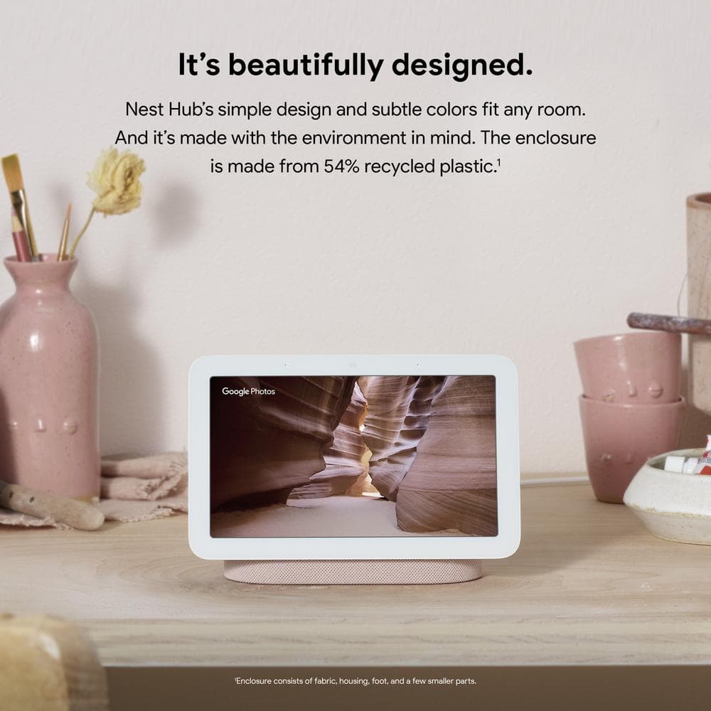 Google Nest Hub 2nd Gen - Smart Home Speaker and 7 in. Display with Google Assistant - Sand
