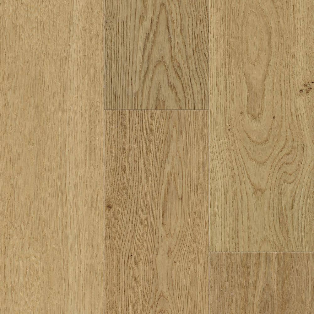 Sure+ Sand Natural Oak White Oak 1/4 in. T x 6.5 in. W Click Lock Wire Brushed Engineered Hardwood Flooring (21.7 sq.ft./case)
