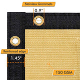 6 ft. x 50 ft. Privacy Screen Fence Heavy-Duty Protective Covering Mesh Fencing for Patio Lawn Garden Balcony Sand