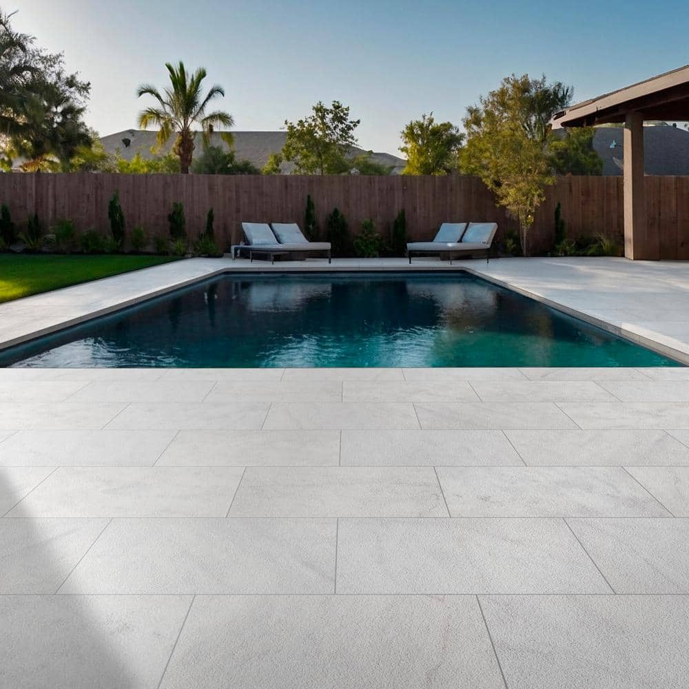 MSI Crystal White 3 cm. x 16 in. x 24 in. Sandblast Marble Paver Tile (159.6 sq. ft./Pallet)