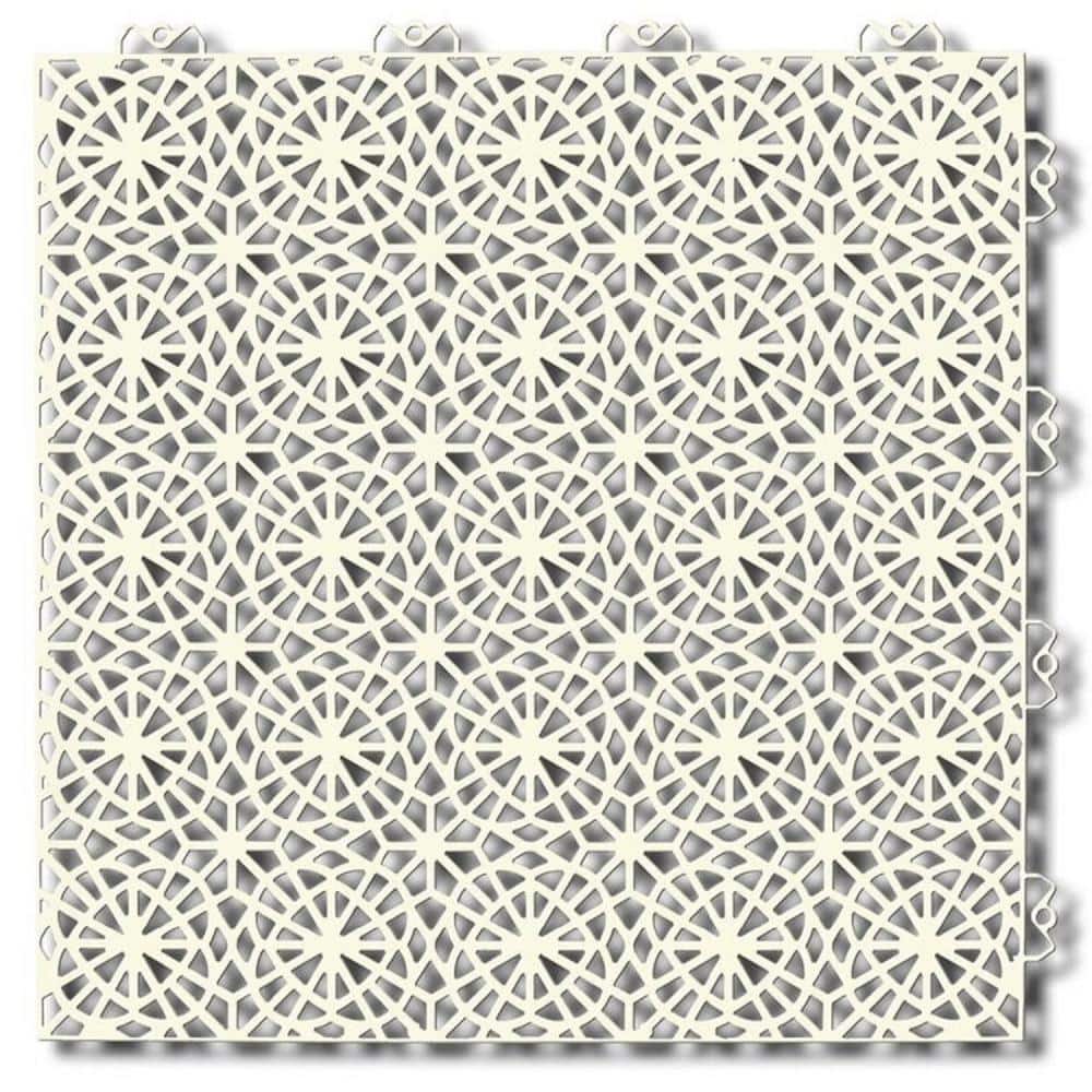 Bergo Unique 1.24 ft. x 1.24 ft. PVC Garage Floor Tile in Sandstorm (14 Tiles per Case)