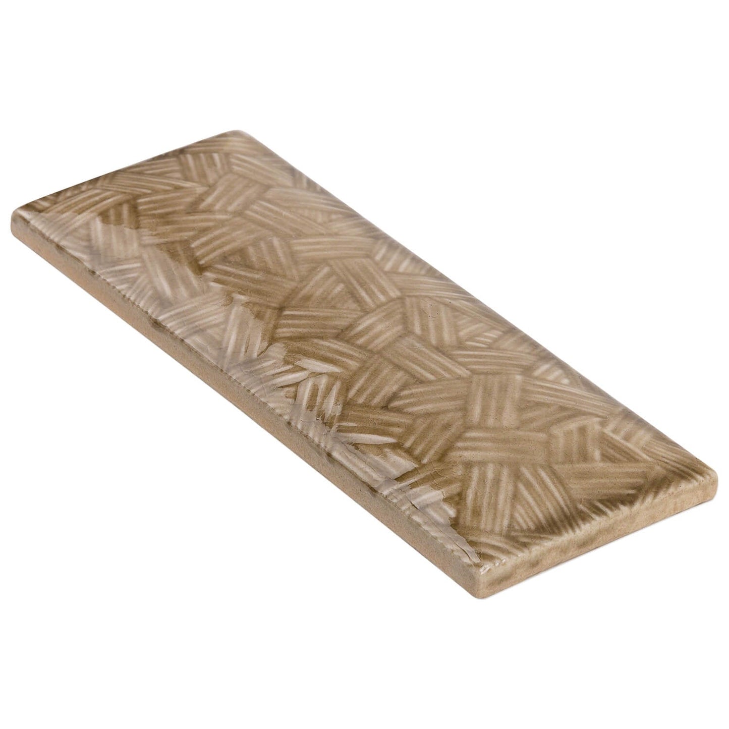 Maverick Firma Brown 3D Glossy Ceramic Wall Tile 3x8
