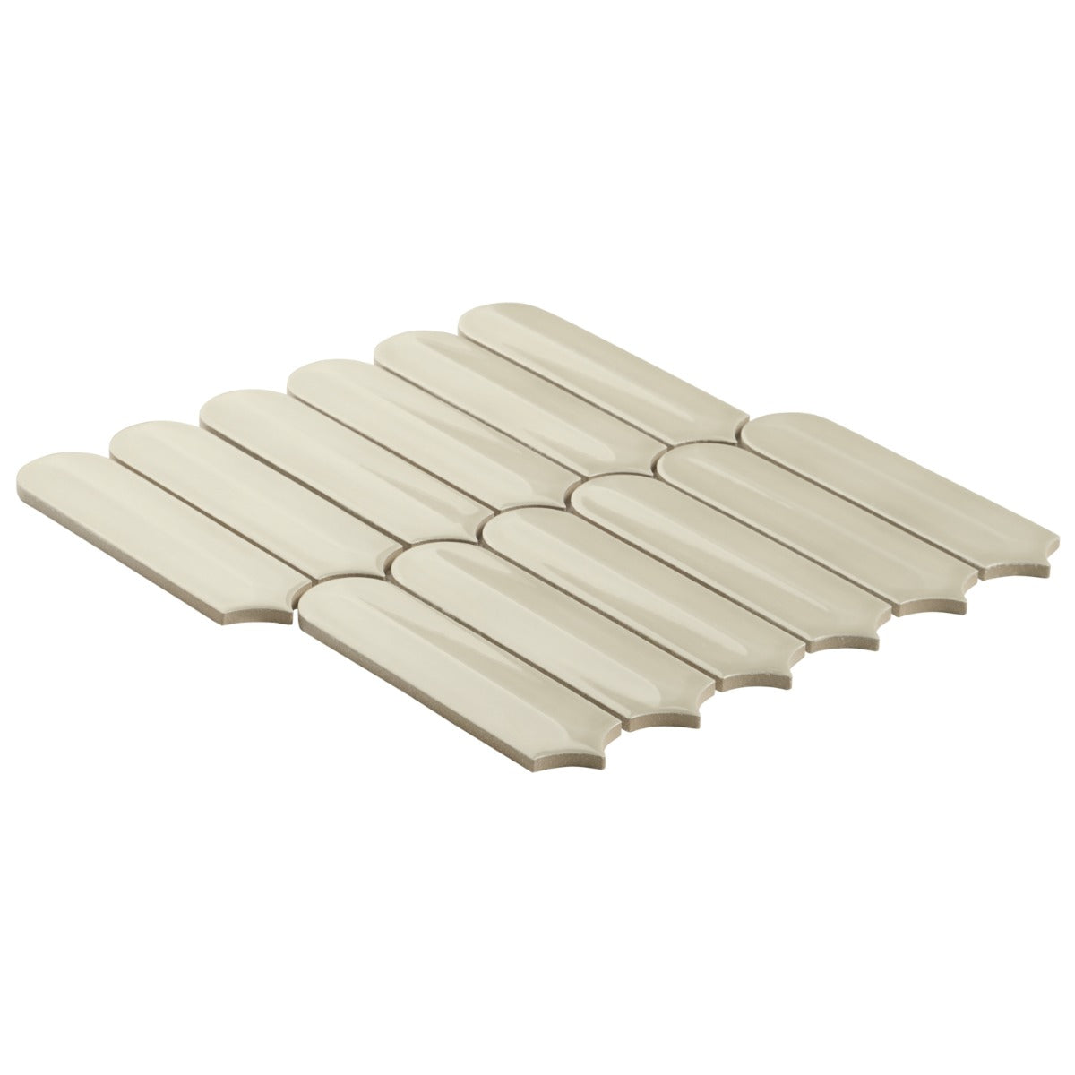 Brookline Feather Celadon Green 2x7 Glossy Ceramic Mosaic Tile
