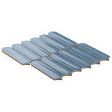 Brookline Feather Coastal Blue Fish Scale Glossy Ceramic Mosaic Tile - 2x7