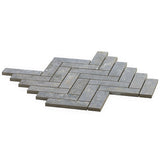 Portrait Ocean Blue 1x4 Herringbone Matte Porcelain Mosaic Tile by Lux Tile