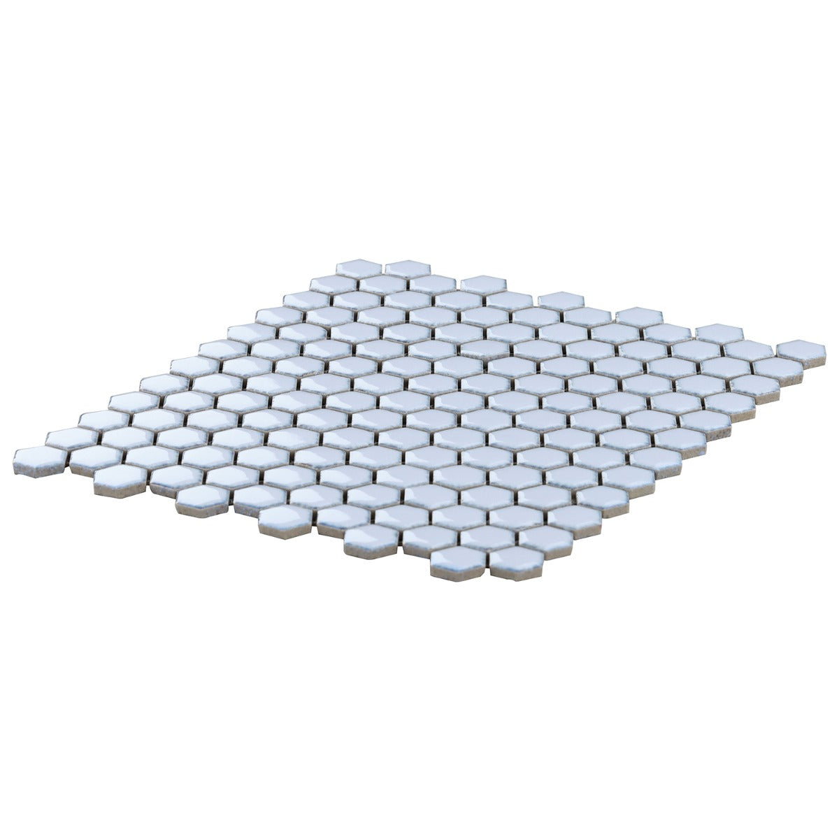 Eden Cloudy Sky Blue Hexagon Polished Porcelain Mosaic Tile