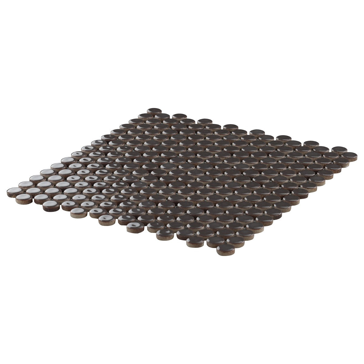Eden Pavement Gray Penny Round Polished Porcelain Mosaic Tile
