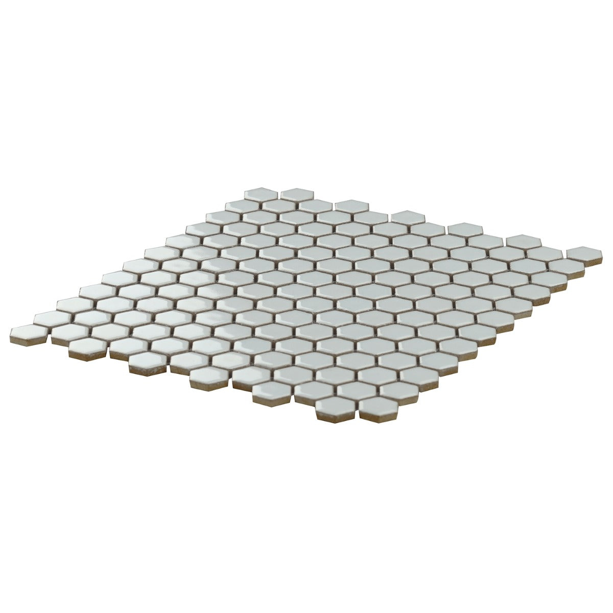Eden Antiguan Sky Gray Rimmed Hexagon Polished Porcelain Mosaic Tile