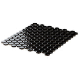 Eden Black 1" Hexagon Polished Porcelain Mosaic Tile