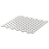 Paradise White Penny Round Polished Porcelain Mosaic Tile - 12" x 13"