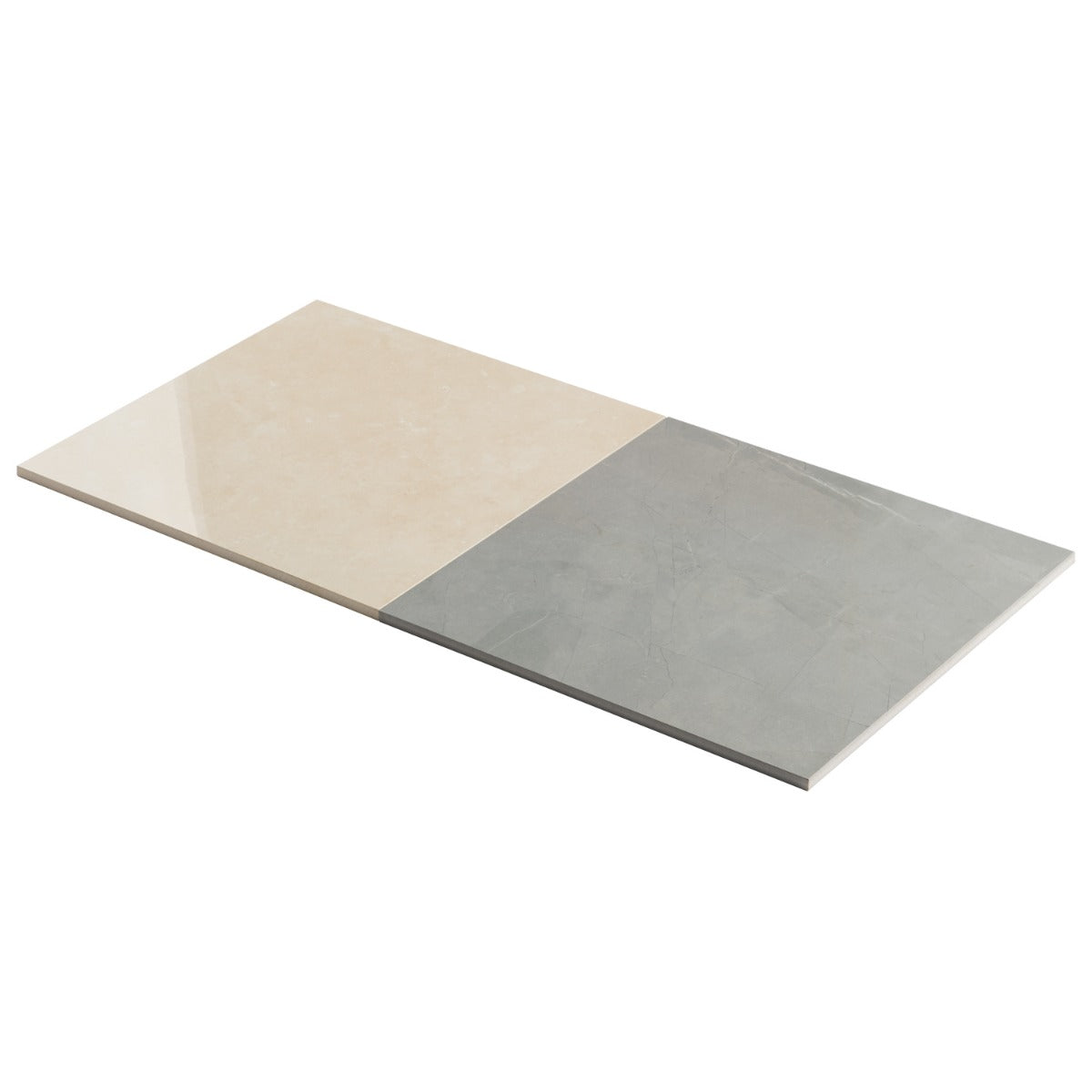 Fortunato Marfil Beige and Amani Gray 12x12 Polished Porcelain Checkerboard Tile