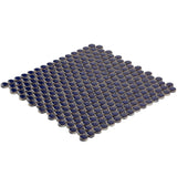 Eden Royal Blue Penny Round Polished Porcelain Mosaic Tile