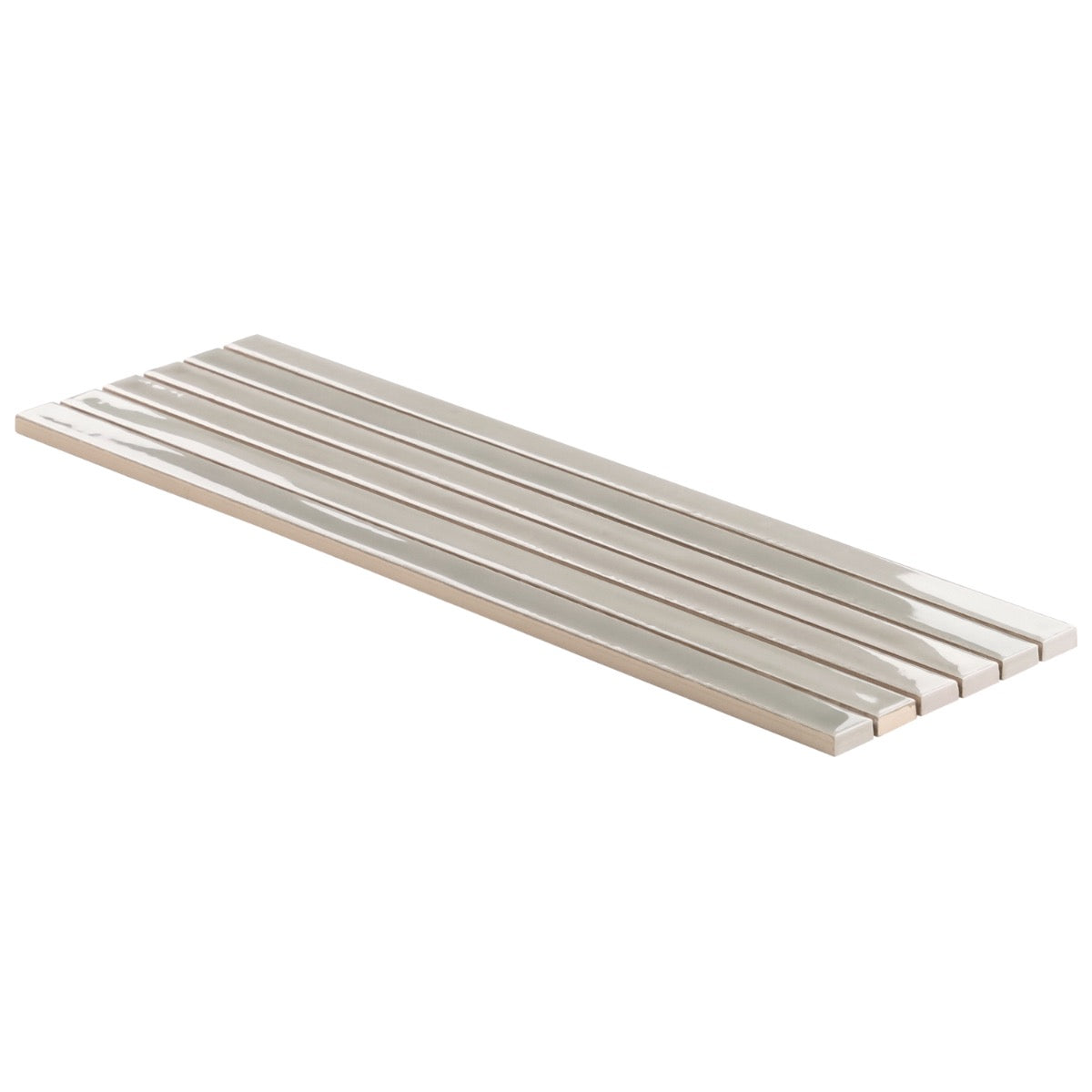 Kanbina Sage Gray 5x18 Glossy Ceramic Mosaic Tile