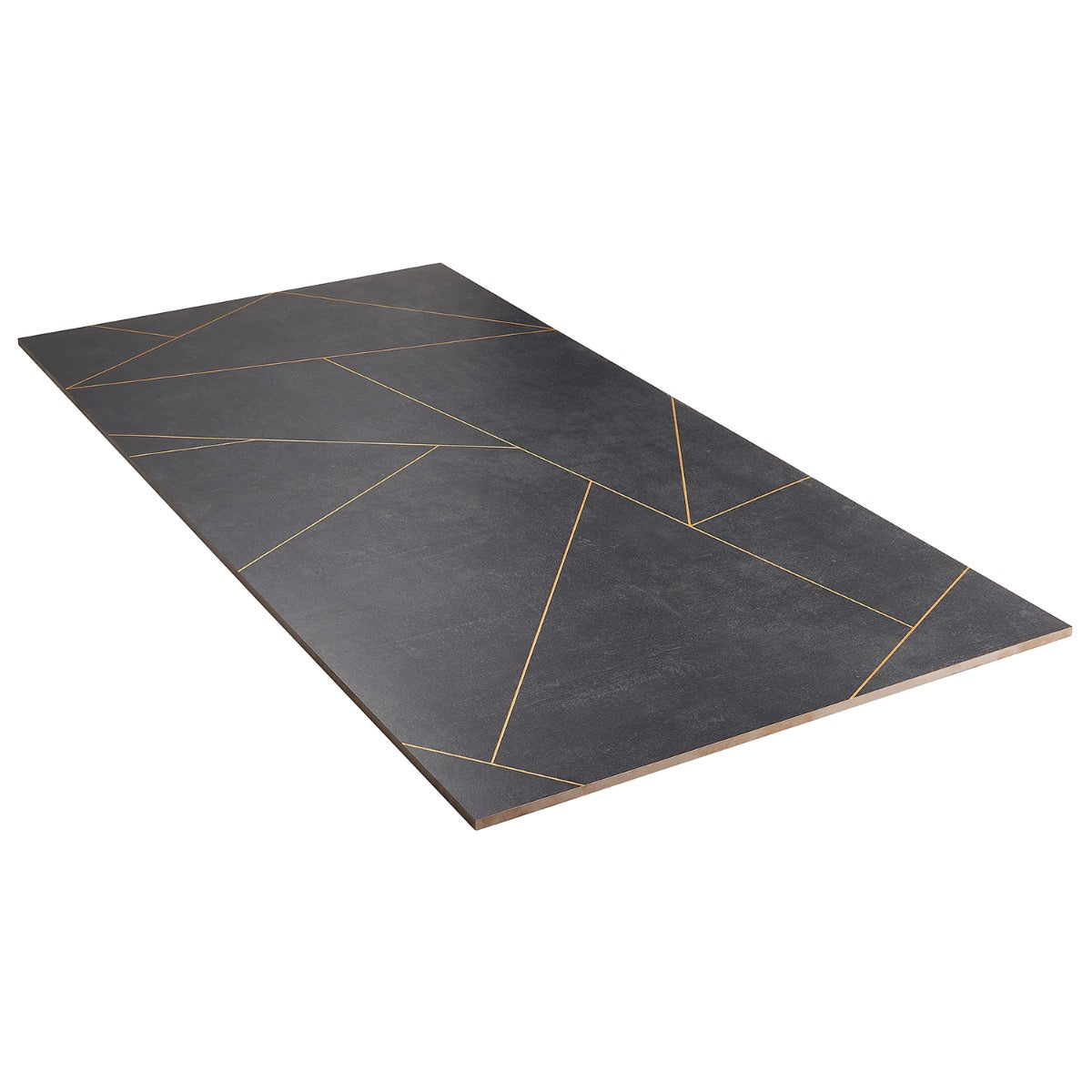 Whitney Ardesia Charcoal Black and Gold Line 24x48 Matte Porcelain Wall Tile