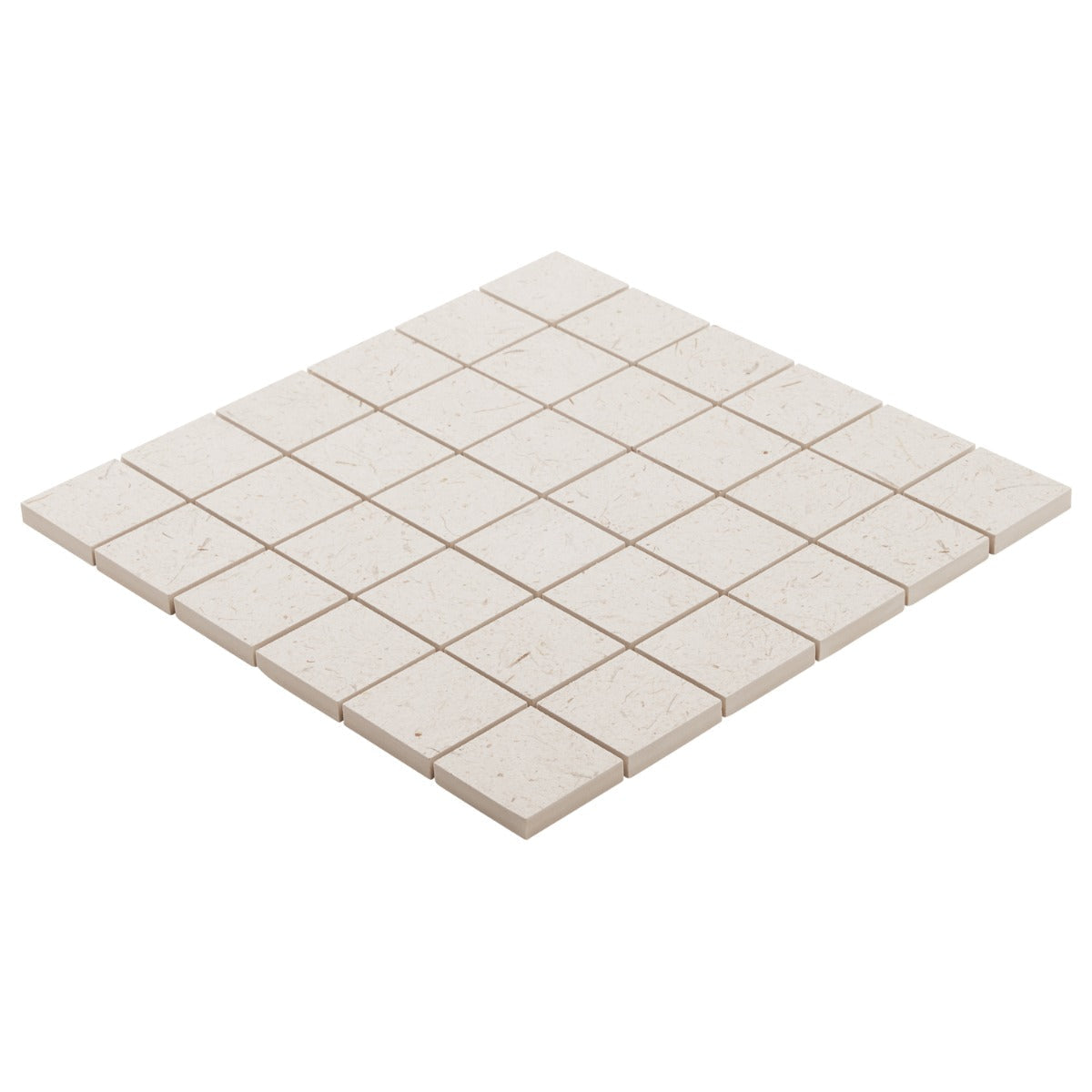 Hikari Paper Cream 2x2 Matte Mosaic Tile - Porcelain, Japandi Design