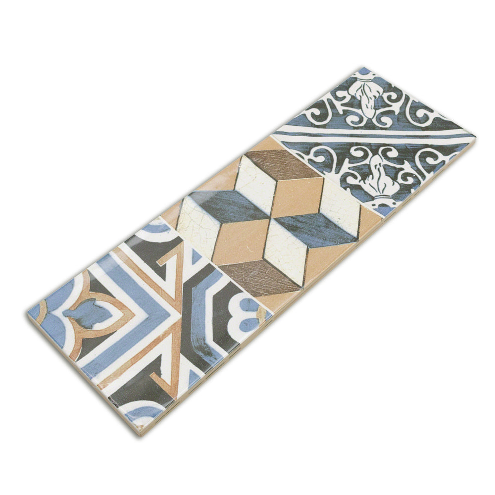 Santa Monica Warm Deco 4x12 Ceramic Wall Tile - Tilebar