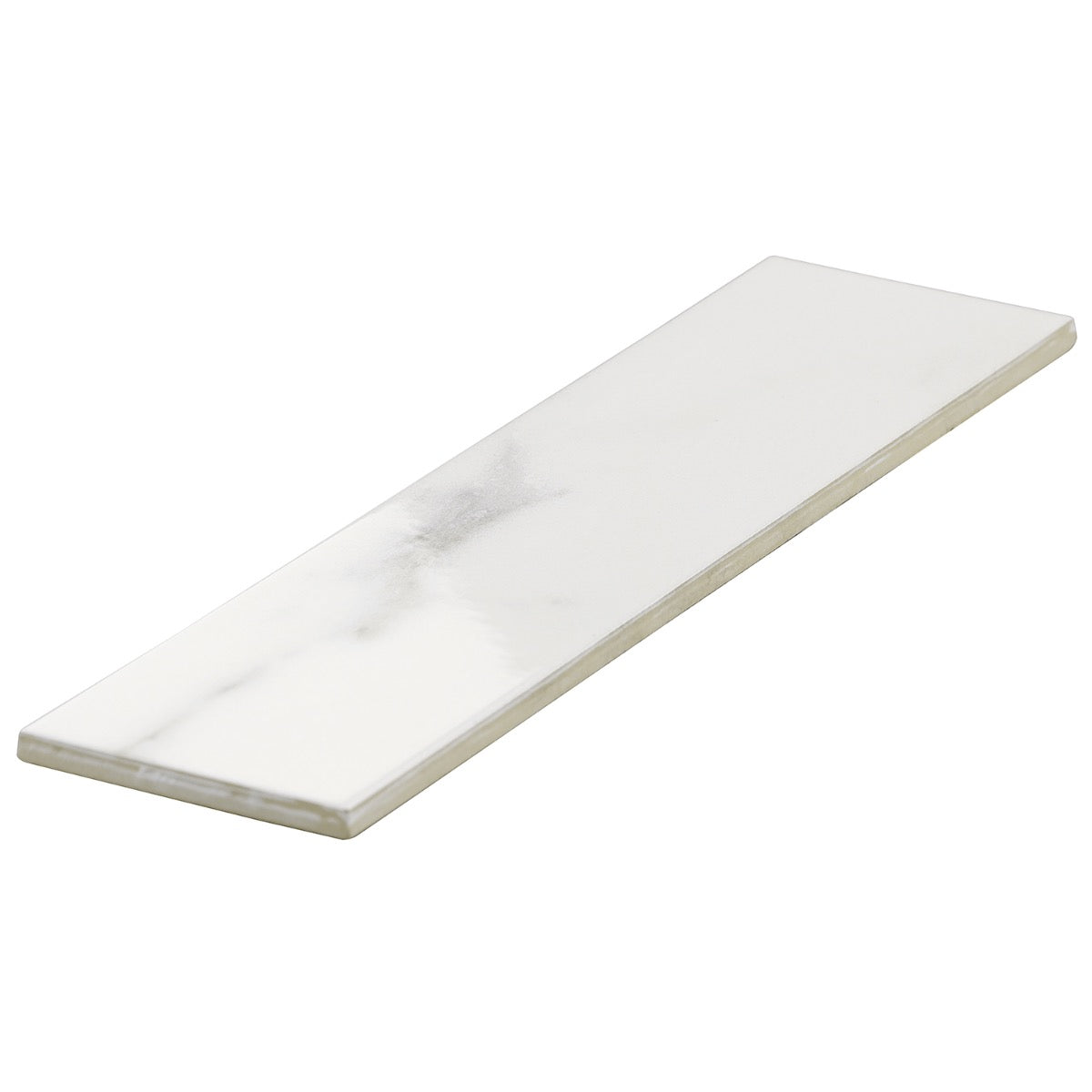 Amalfi Statuario White 3x12 Polished Ceramic Subway Tile - Lux Tile