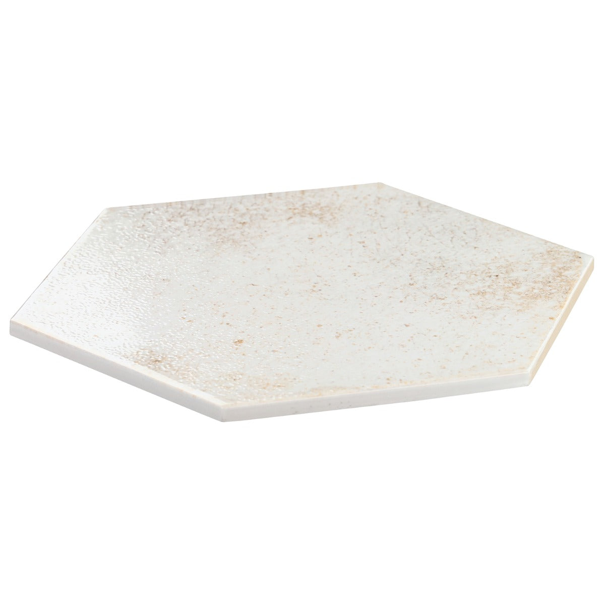 Kalay White 9" Hexagon Polished Porcelain Tile - Lux Tile