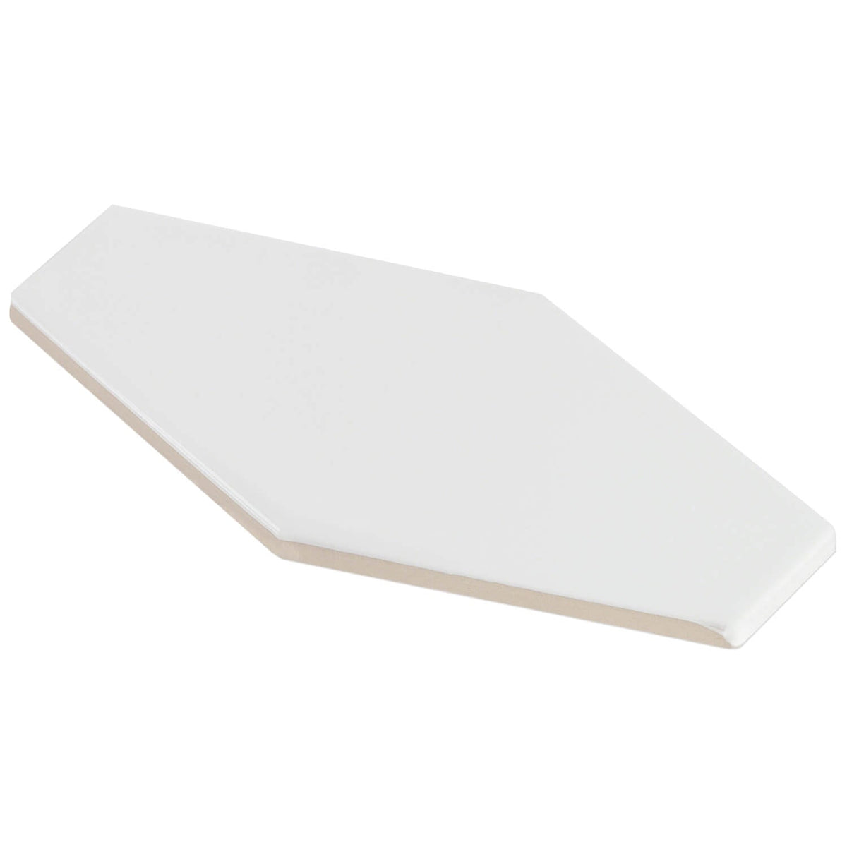 Manchester Bianco White 4x8 Hexagon Glazed Ceramic Wall Tile