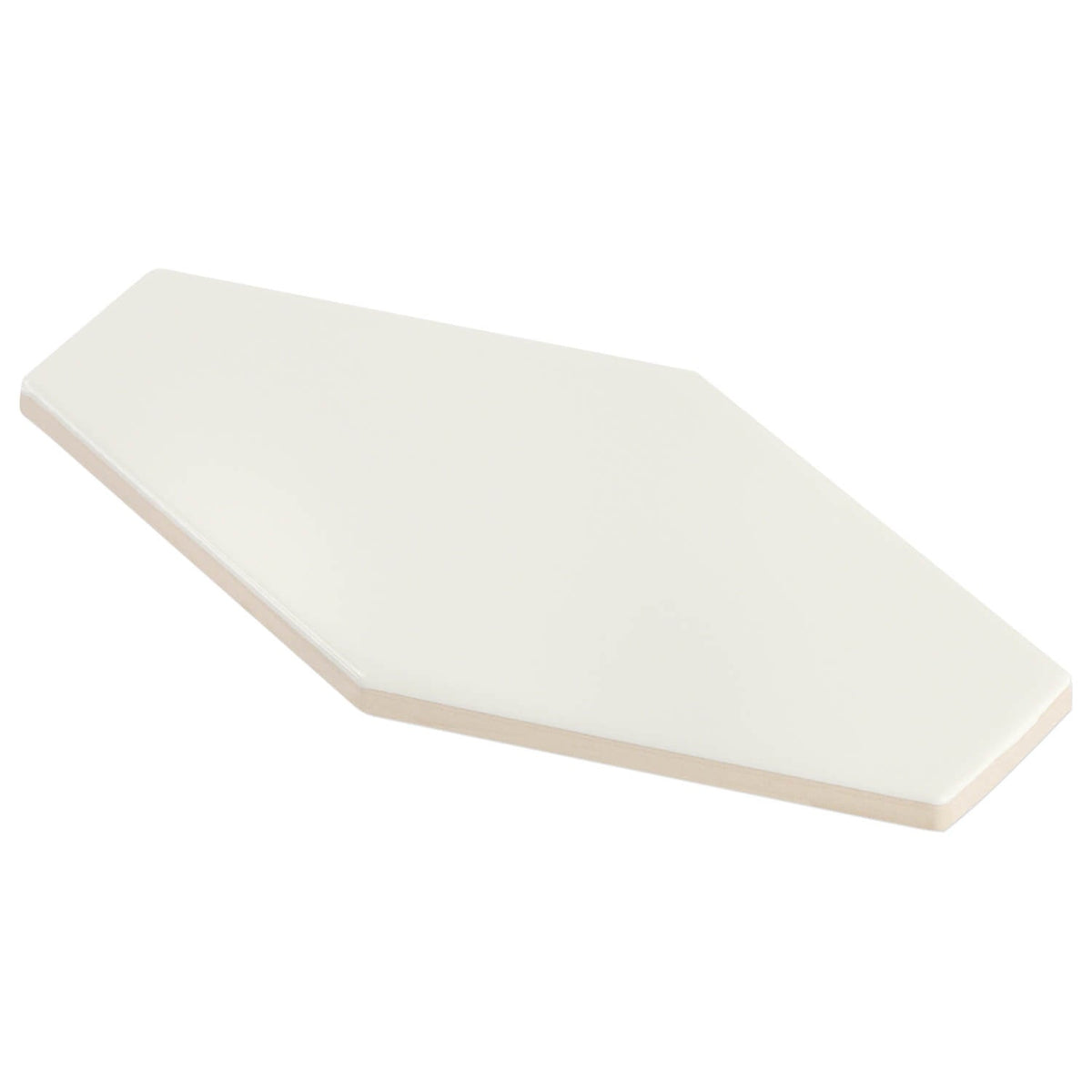 Manchester Vanilla Hexagon Glossy Ceramic Wall Tile - Lux Tile