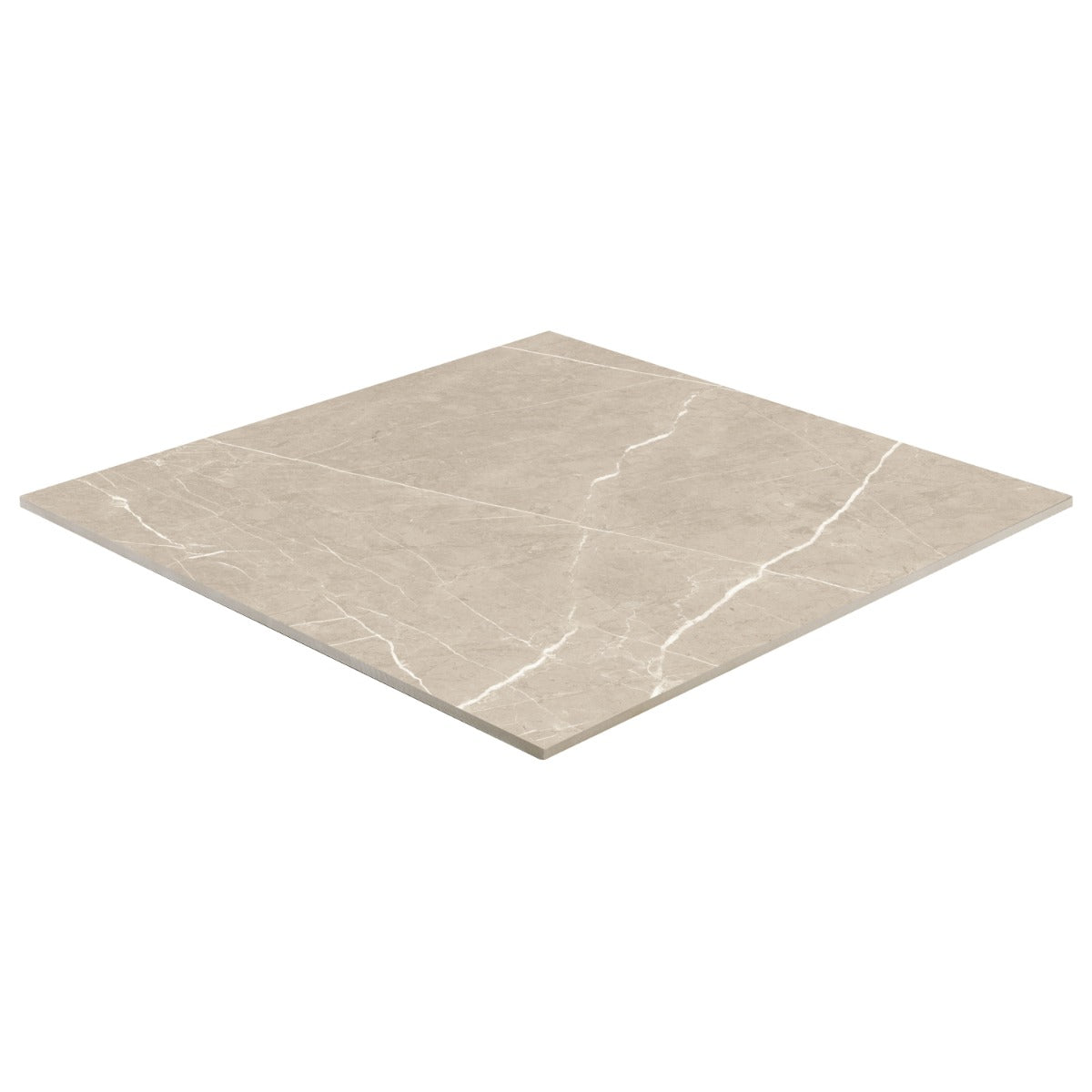 Autograph Crema Beige 48x48 Marble Look Satin Porcelain Tile - Tilebar