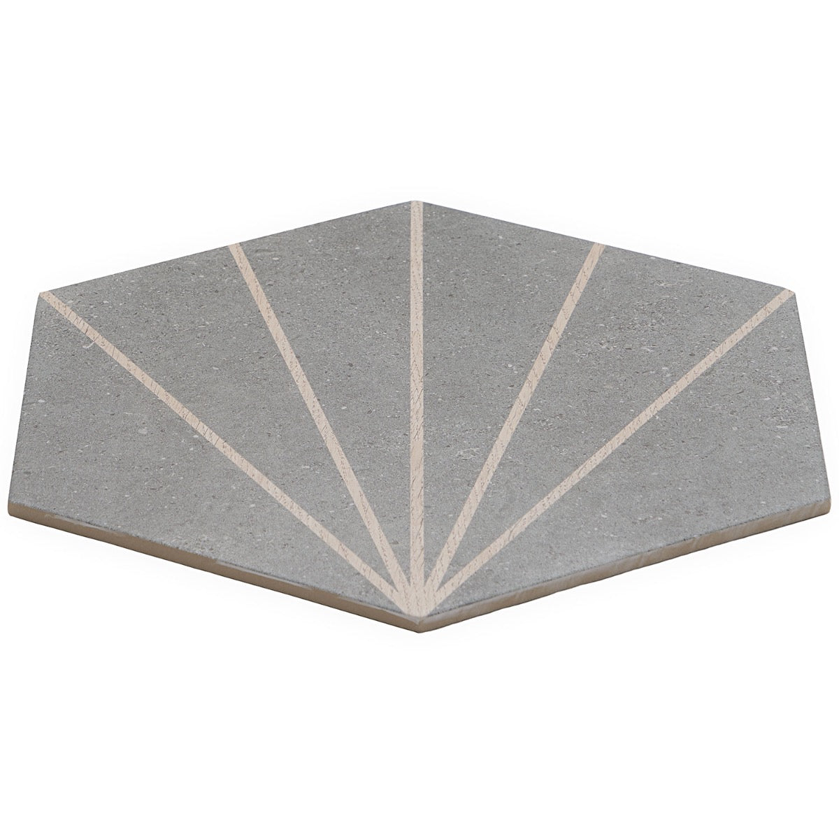 Lux Tile Pergola Beams Graphite Gray 12.5" Hexagon Matte Porcelain Tile