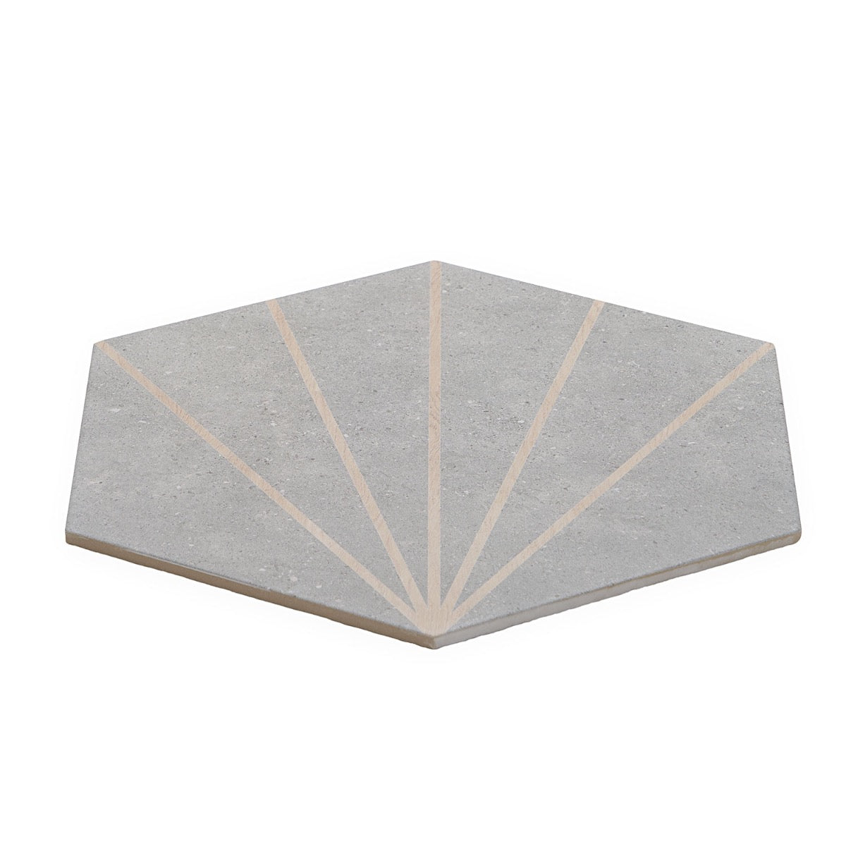Lux Tile Pergola Beams Gray Hexagon Matte Porcelain Tile 12.5"