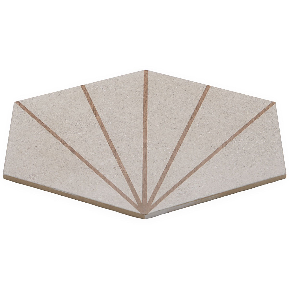 Lux Tile Pergola Beams Taupe 12.5" Hexagon Matte Porcelain Tile