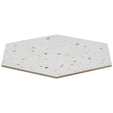 Six Hexagon Multi White Matte Porcelain Tile - 12.5" Terrazzo Look