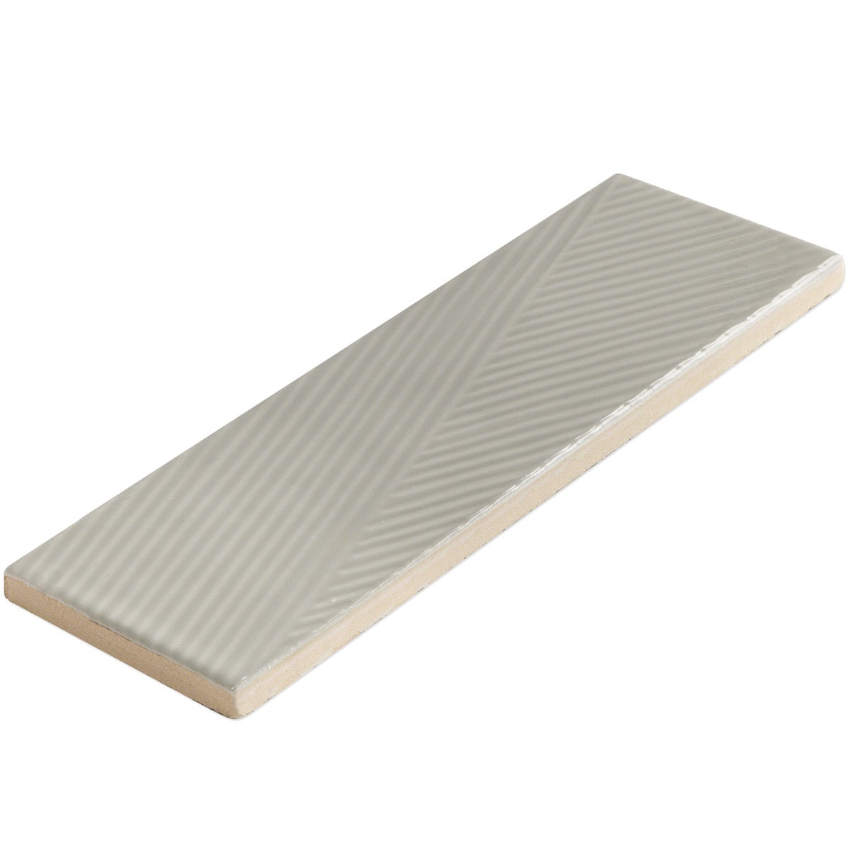 Tilebar Enigma Light Gray 2x8 Textured Polished Ceramic Subway Wall Tile