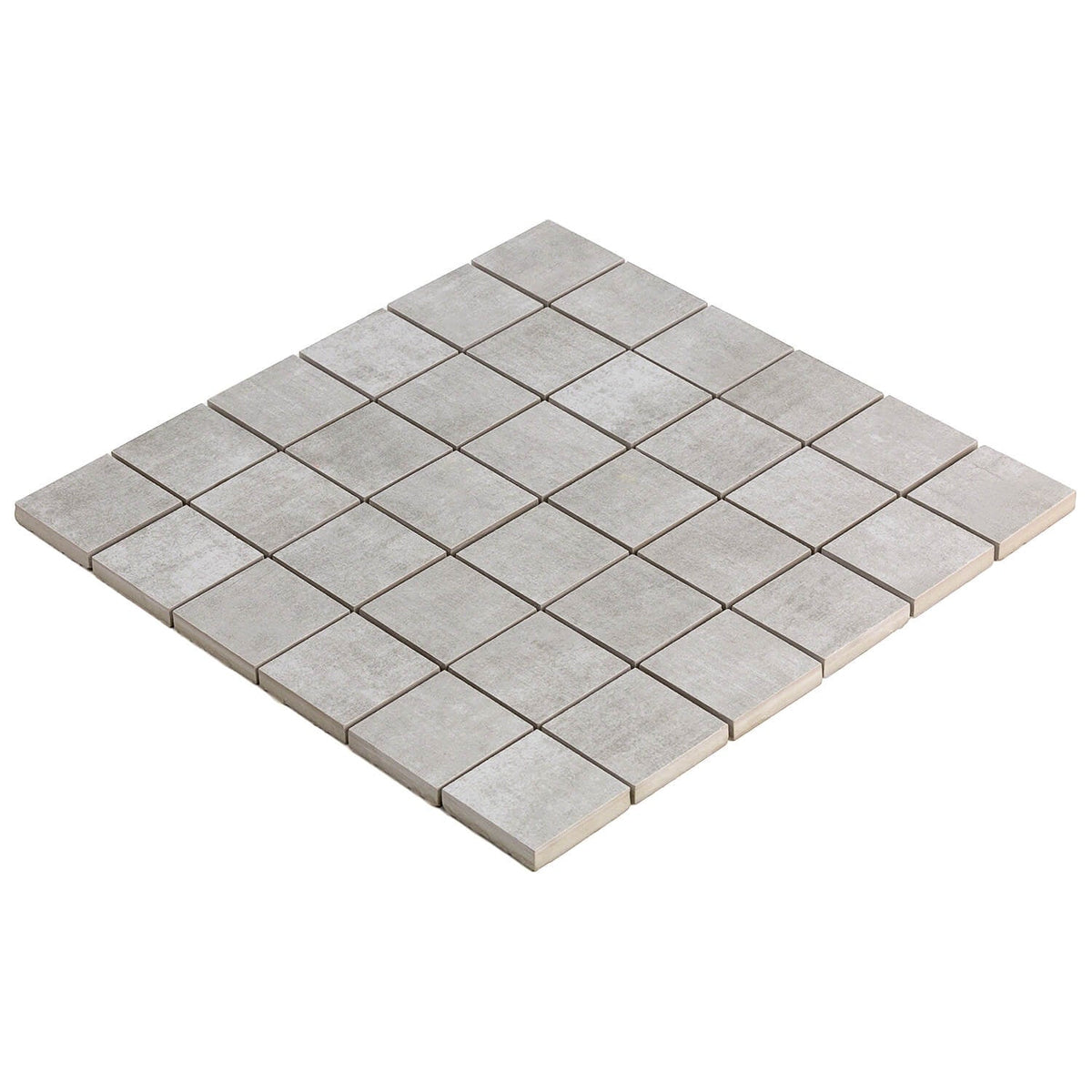 Lux Tile Cement Silver Matte Porcelain Mosaic Tile 2x2
