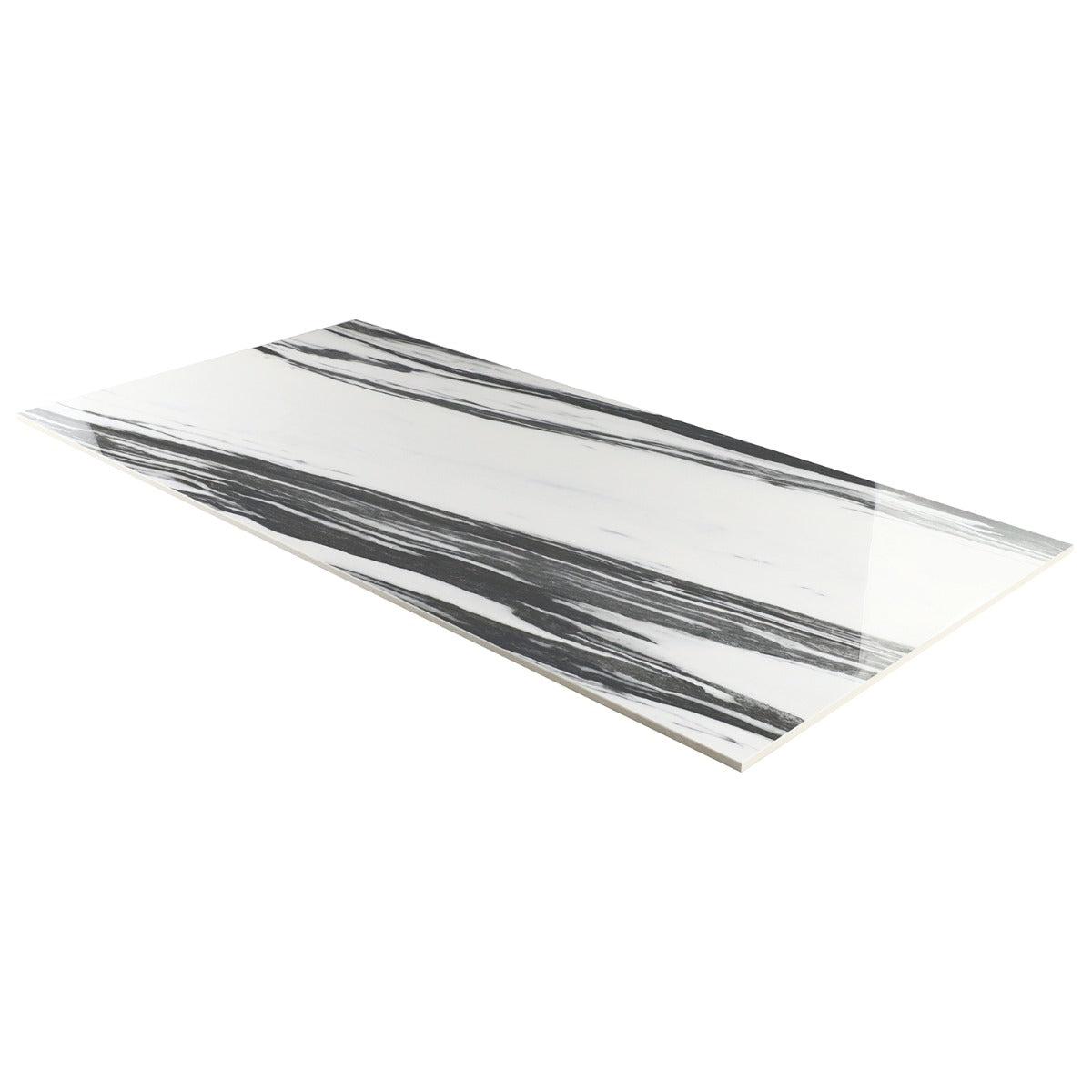 Drama Fall Black & White 24x48 Polished Porcelain Tile - Lux Tile