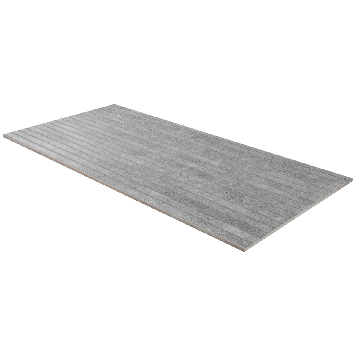 Lune Ribbon Gray 24x48 Matte Fluted Porcelain Tile - Lux Tile